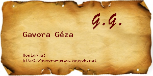Gavora Géza névjegykártya
